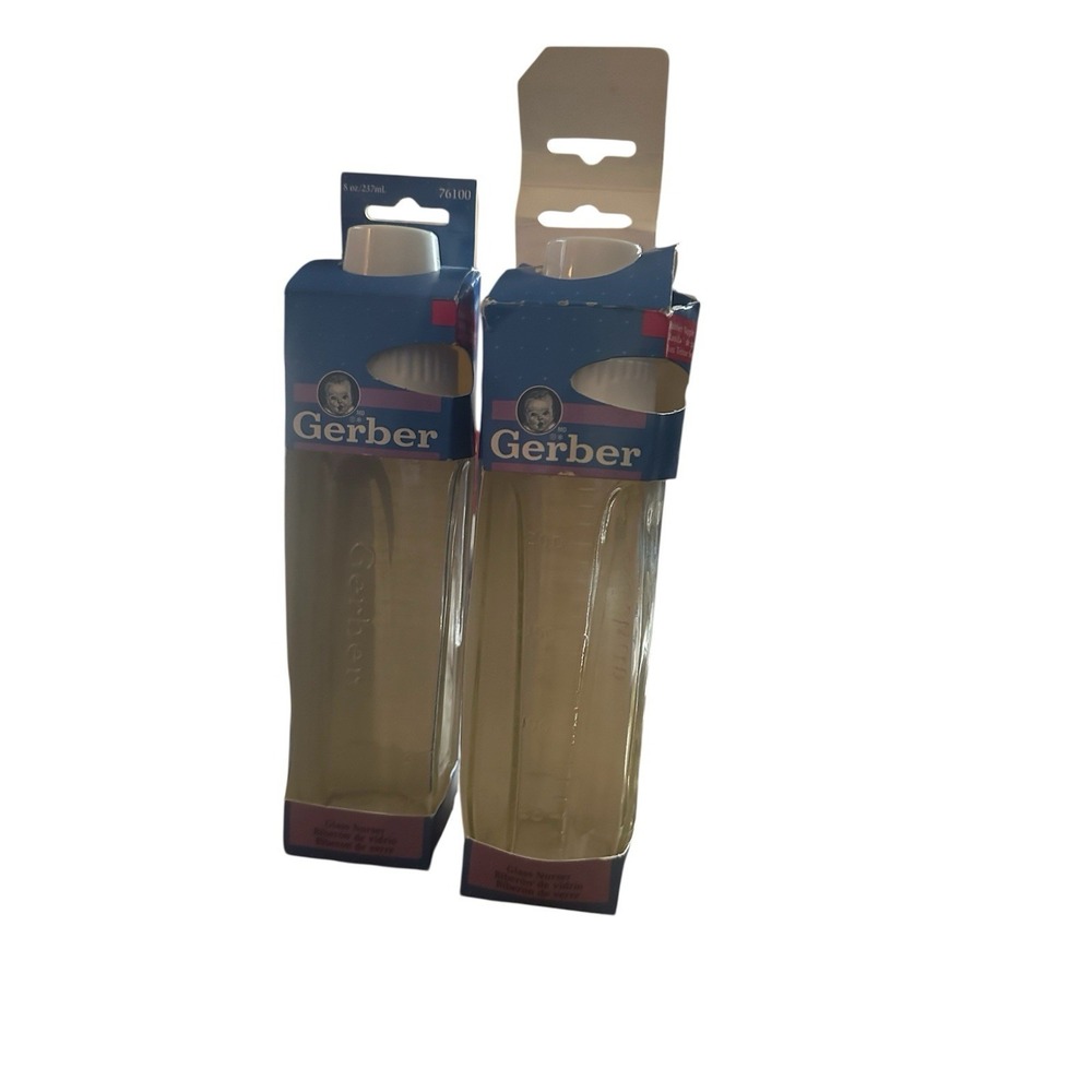 2x 1995 Gerber Glass Nurser Bottle‎ 8oz